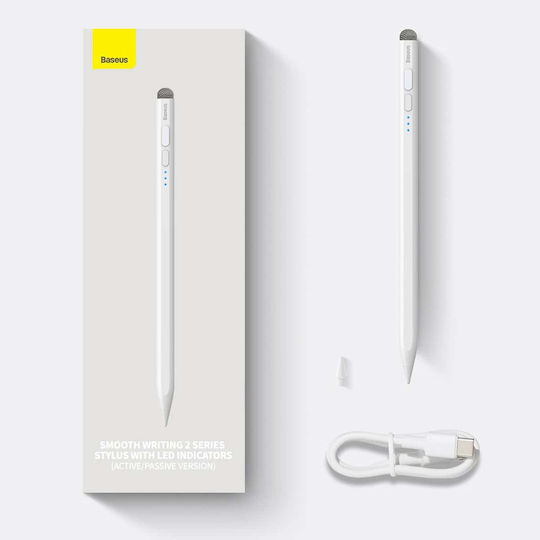 Baseus Smooth Writing (Active + Passive Version) with LED Indicators Digital Touch Pen mit Palm Rejection für iPad in Weiß Farbe SXBC060302