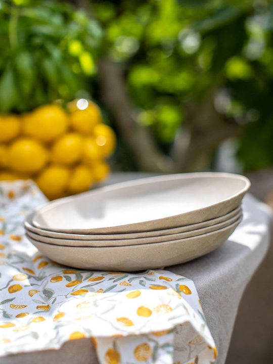 Koziol Plate Shallow Plastic White with Diameter 22cm 4pcs