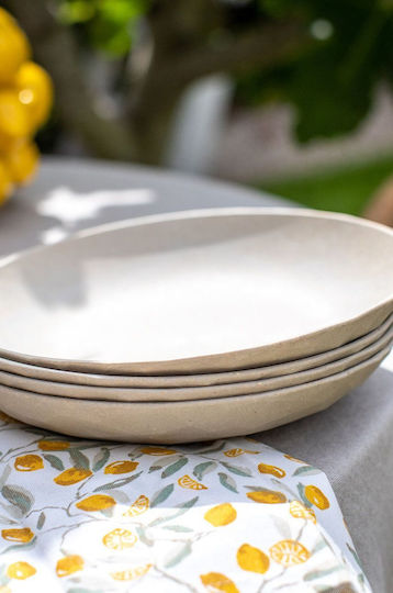Koziol Teller Untiefe Kunststoff Weiß mit Durchmesser 22cm 4Stück