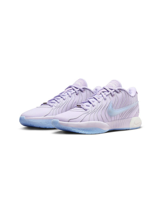 Nike LeBron XXI Low Basketball Shoes Barely Grape / Lilac Bloom / Summit White / Light Armory Blue