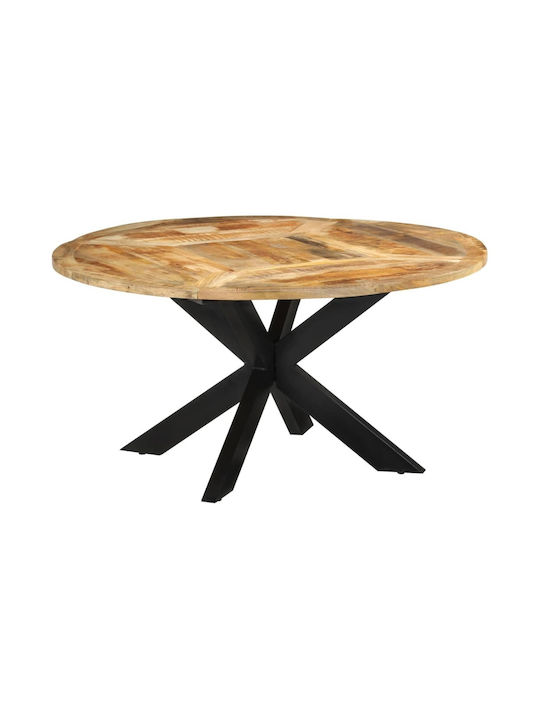 Oval Table Dining Room from Solid Wood & Metal Coffee 150x150x76cm