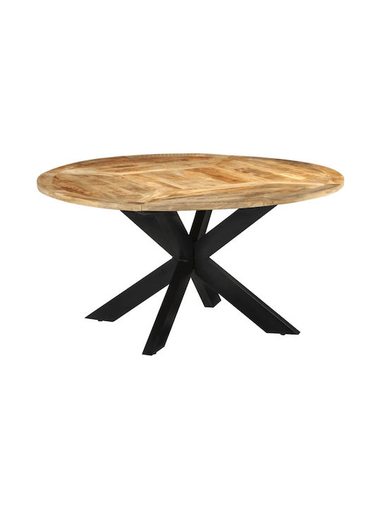 Oval Table Dining Room from Solid Wood & Metal Coffee 150x150x76cm