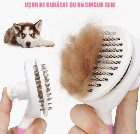 Pet Hair Cleaning Brush Zola Quick Clean Button 20x10x4.5 Cm Pink