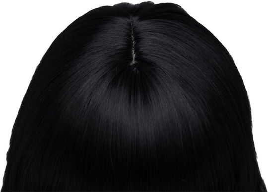 Perucă cu Păr Sintetic în Negru Culoare 65cm