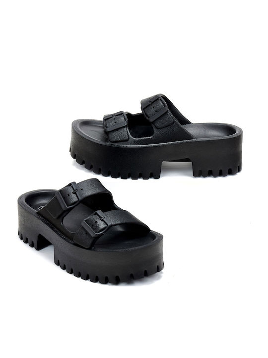 Women's Flat Sandals Flatforms Black