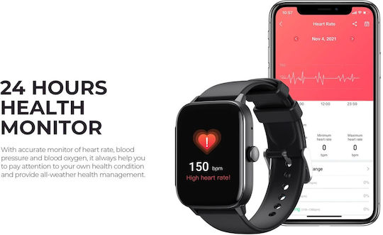 Havit M9037 Smartwatch with Heart Rate Monitor (Black)