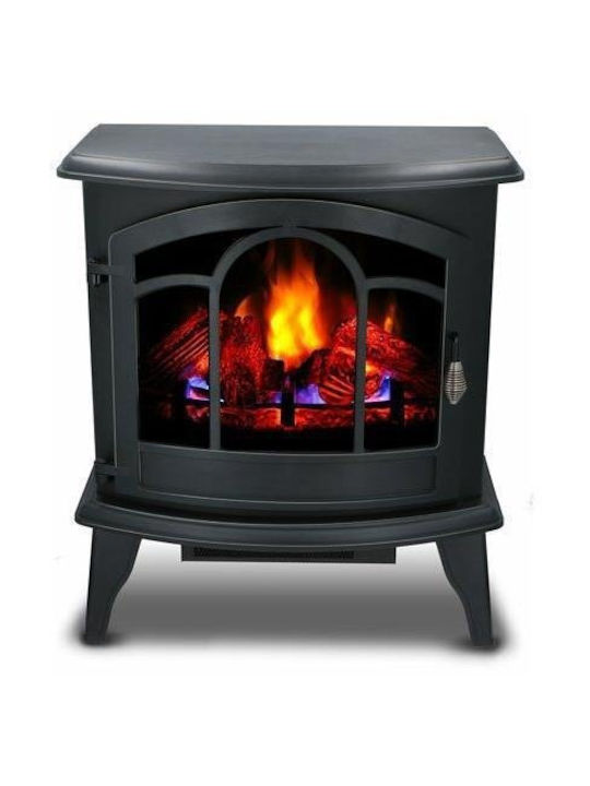 Alpina Appliances Floor Electric Fireplace 1800W 51x29cm Black