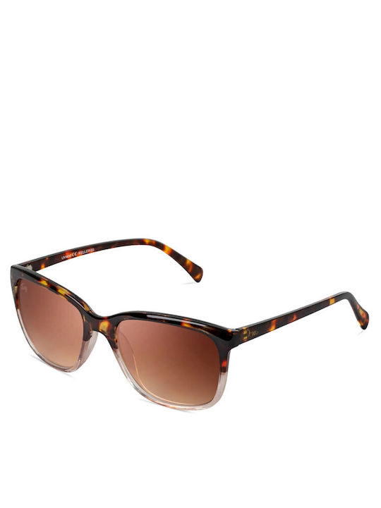 Twig Keller Women's Sunglasses with Brown Tartaruga Plastic Frame and Brown Gradient Lens KEL02