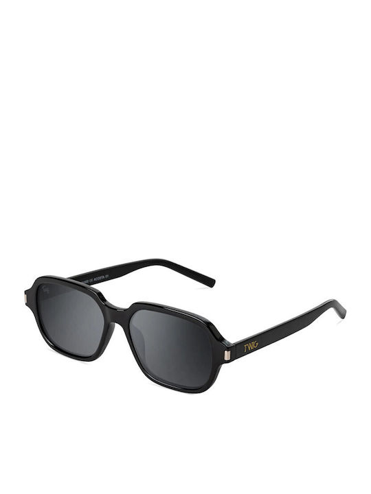 Twig Acosta Damen Sonnenbrille mit Schwarz Kunststoff Gestell und Schwarz Linse ACO01