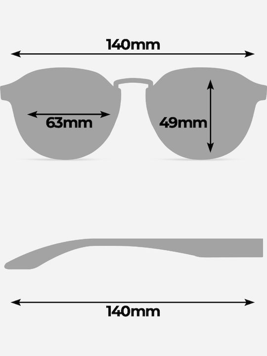 Twig Bloom Unisex Sunglasses with Brown Tartaruga Frame and Brown Lens BLM03