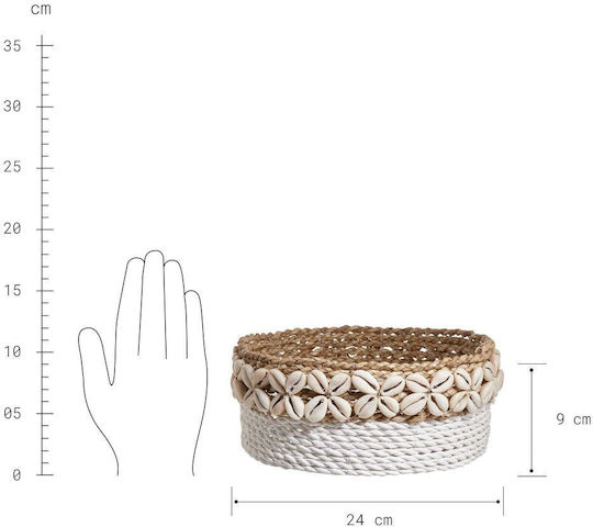 Butlers Decorative Basket Wicker with Handles White 24x24cm