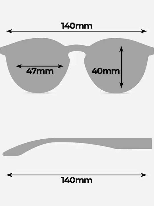 Twig Verne Unisex Sunglasses with Brown Tartaruga Plastic Frame and Green Lens VRN03