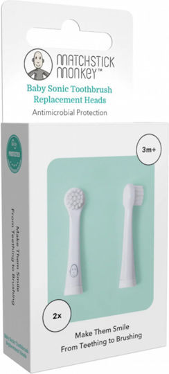Matchstick Monkey Electric Toothbrush Replacement Heads 2 Pieces for 3+ Years Sonic