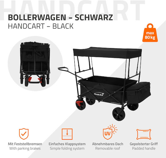 Hauki Transport Trolley Foldable for Weight Load up to 80kg Black