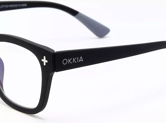Okkia Giovanni Damen Acetat Brillengestelle Schwarz OK017BK