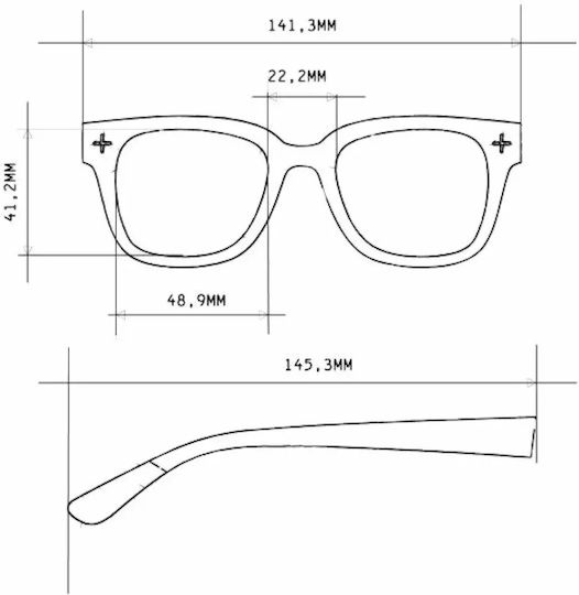 Okkia Giovanni Damen Acetat Brillengestelle Schwarz OK017BK