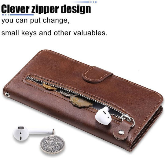 Zipper Wallet Καφέ (Google Pixel 8a)