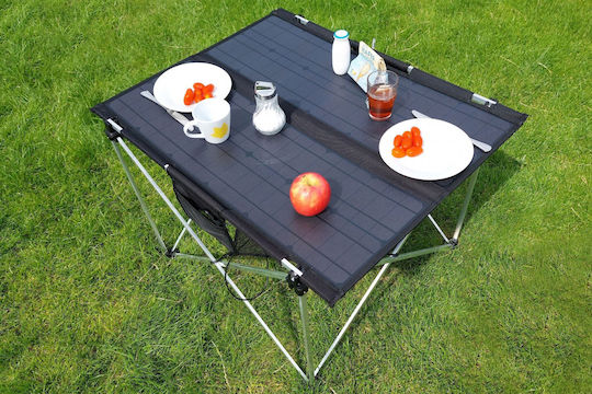 Technaxx Tx-252 Solar Charging Camping Table 60 W Size 80.5 X 66 X 56 Cm Foldable 2xusb-a 1xusb-c 1xdc5521 Black