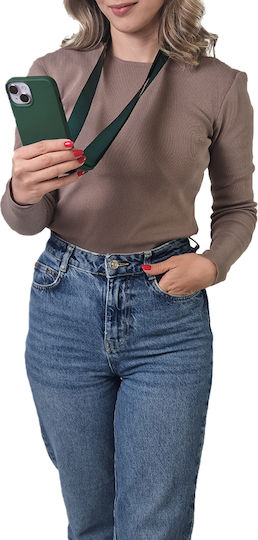 Sonique Strap Umschlag Rückseite Silikon 0.5mm mit Band Grün (Redmi Note 13 Pro 4G / Poco M6 Pro 4G)