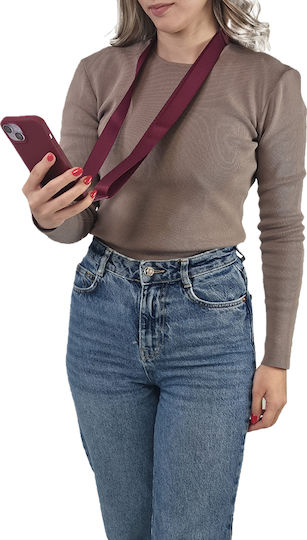 Sonique Strap Back Cover Silicon 0.5mm cu Curea Burgundy (Redmi A3)