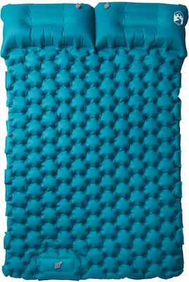 vidaXL Self-Inflating Double Camping Sleeping Mat 195x130cm Thickness 8.5cm in Blue color