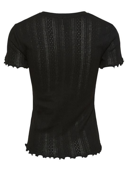 Women's Blouse Short Sleeve Black