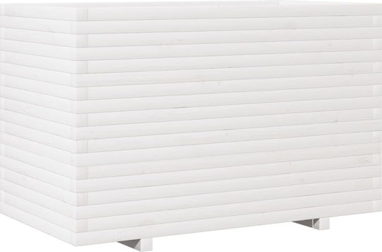 vidaXL Ζαρντινιέρα Ξύλινη Λευκή 110x60x72εκ.