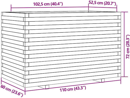 vidaXL Ζαρντινιέρα Ξύλινη Λευκή 110x60x72εκ.