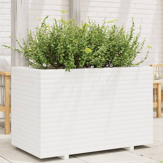 vidaXL Ζαρντινιέρα Ξύλινη Λευκή 110x60x72εκ.