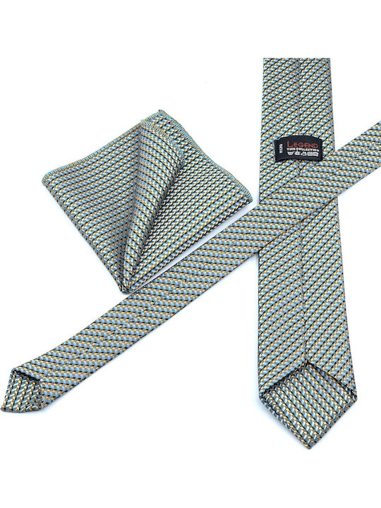 Legend Accessories Men's Tie Set Printed in Turquoise Color