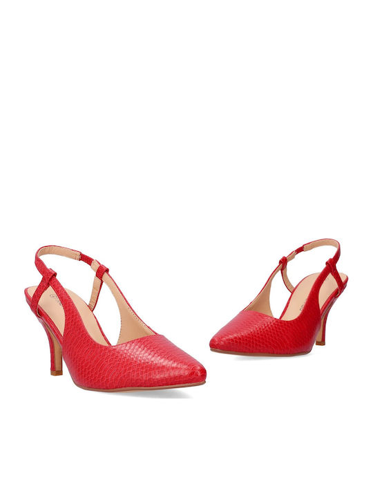 Synthetic Leather Red High Heels