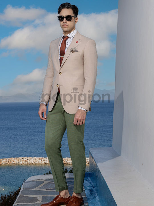 Men's Suit Jacket Slim Fit Beige