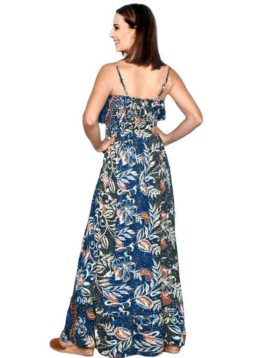 Mdl Sommer Maxi Kleid mit Rüschen Floral