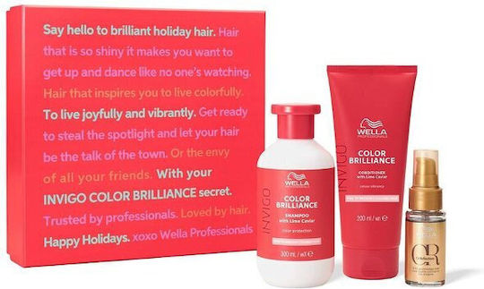 Wella Invigo Color Brilliance Haarpflege-Set Für Farbschutz Für Gefärbtes Haar Mit Shampoo Conditioner Und Öl 3 Stück