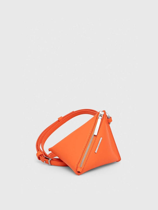 Calvin Klein Leather Women's Pouch Crossbody Orange