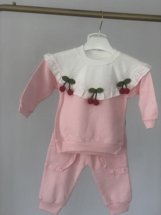 Kardelya Baby Kinder Sweatpants Set - Jogginganzug Rosa 2Stück