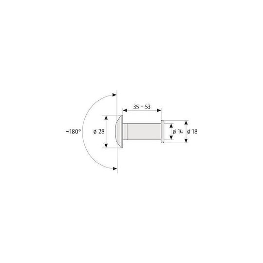 Abus 2300 Ματάκι 180° για Πόρτα Πάχους 35-53mm Ασημί