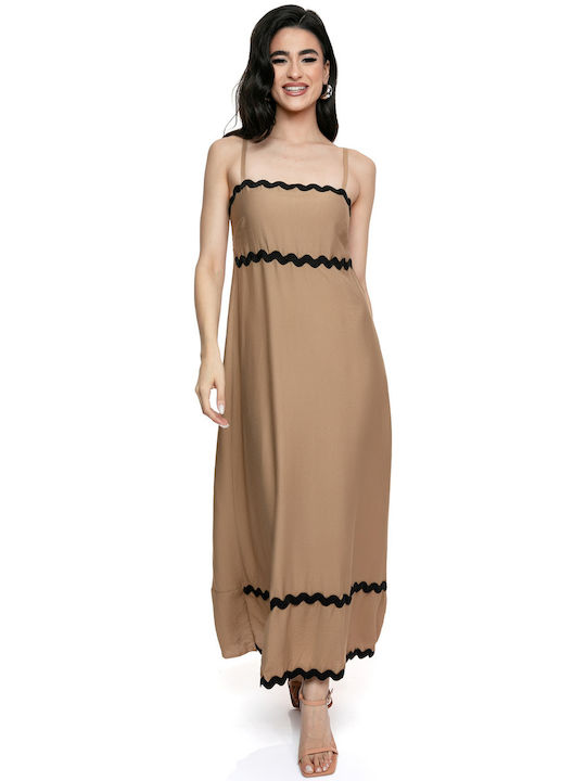 RichgirlBoudoir Summer Midi Dress Beige