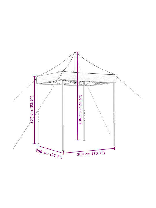 vidaXL Faltbarer Pavillon Garten Beige 2x2m