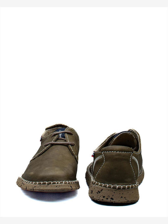 Men's Leather Casual Shoes Haki