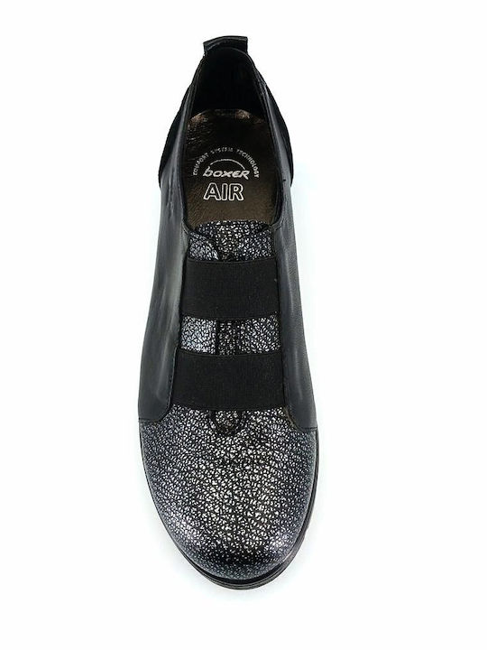 Ανατομικά Γυναικεία Slip-On Δερμάτινα Γκρι