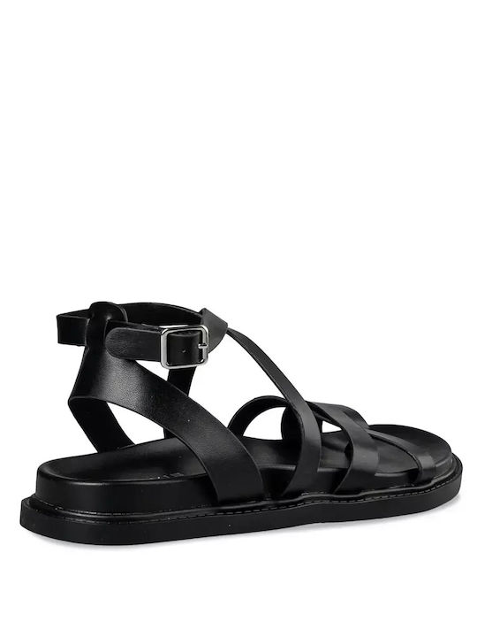 Envie Shoes Damen Flache Sandalen in Schwarz Farbe