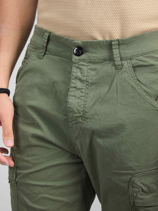 Cover Jeans Cover Men's Trousers Cargo Elastic in Regular Fit Oil Green