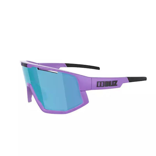 Bliz Cycling Glasses Fusion Brown-Blue Multi with Purple Frame & Mirror Lenses