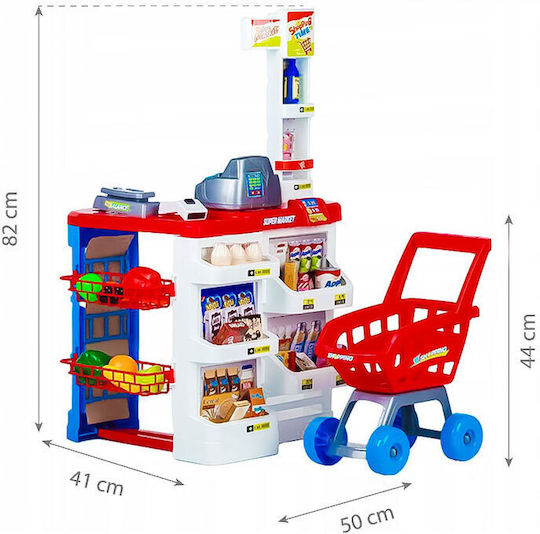 Set de joacă mare pentru supermarket cu casă de marcat, cântar și scaner pentru copii