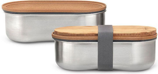 Black+Blum Комплект Кутии За Храна Inox Сребристи С Прегради 16см 2 Бройки