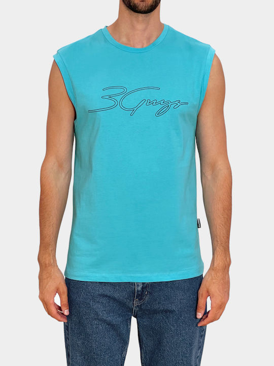 3Guys Men's Sleeveless Blouse Turquoise