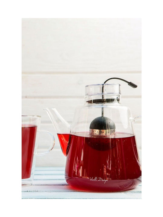 Vialli Design Teapot with Filter Glass Transparent 1500ml
