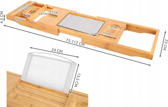Επιτοίχια Ραφιέρα Μπάνιου Bamboo 112x23x4.5cm Μπεζ