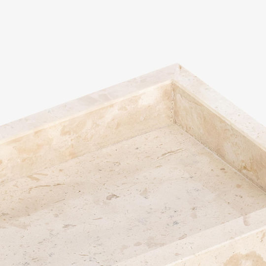 Navaris Dreptunghiular Tavă de Servire cu Mânere în Culoare Bej 25x12x3cm 60970.01 1buc